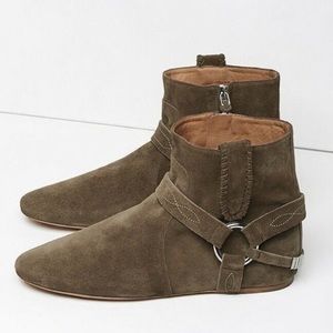 Etoile isabel Marant Suede Harness Ralf gaucho Ankle Booties khaki boots